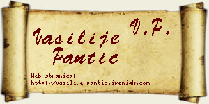 Vasilije Pantić vizit kartica